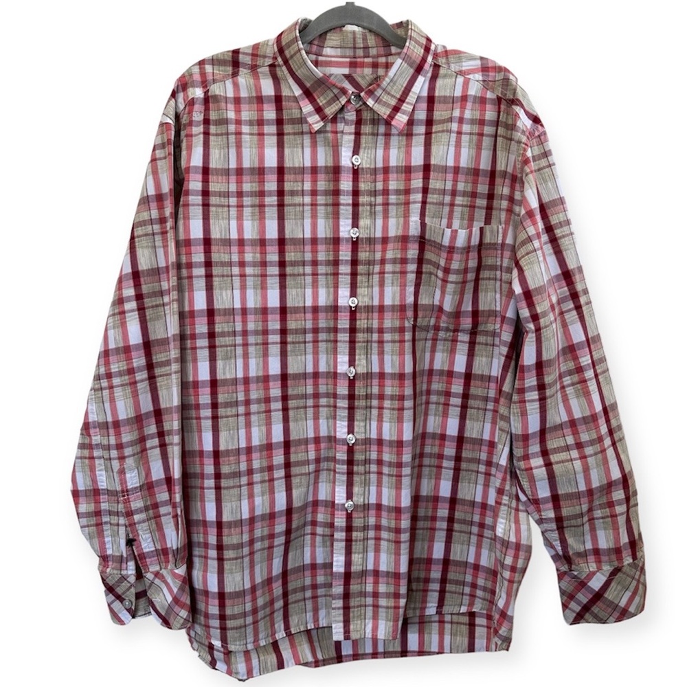 Rocawear Long Sleeve Button Down Red Multi Plaid Shirt Men’s XL